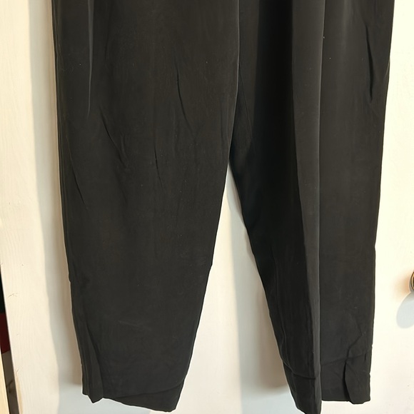 VINTAGE Christie & Jill Silk Black pleated baggy Pants size 12 - Picture 2 of 7
